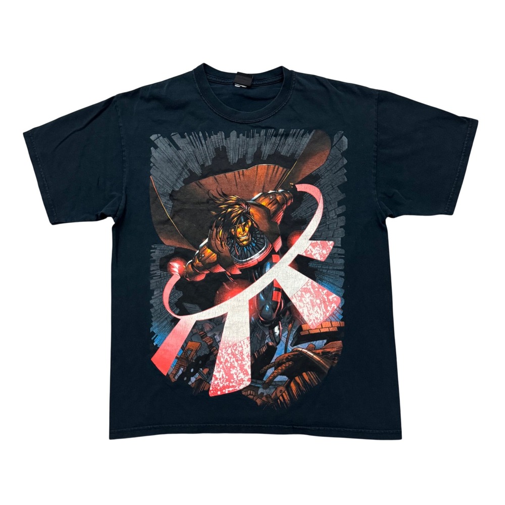 Vintage Marvel Mad Engine X-Men Gambit Graphic T-Shirt Black Comic Tee L